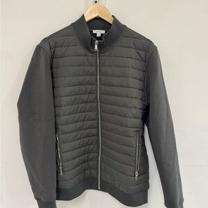 Reiss Men's Green Gray Lightweight Quilted Freddie Jacket